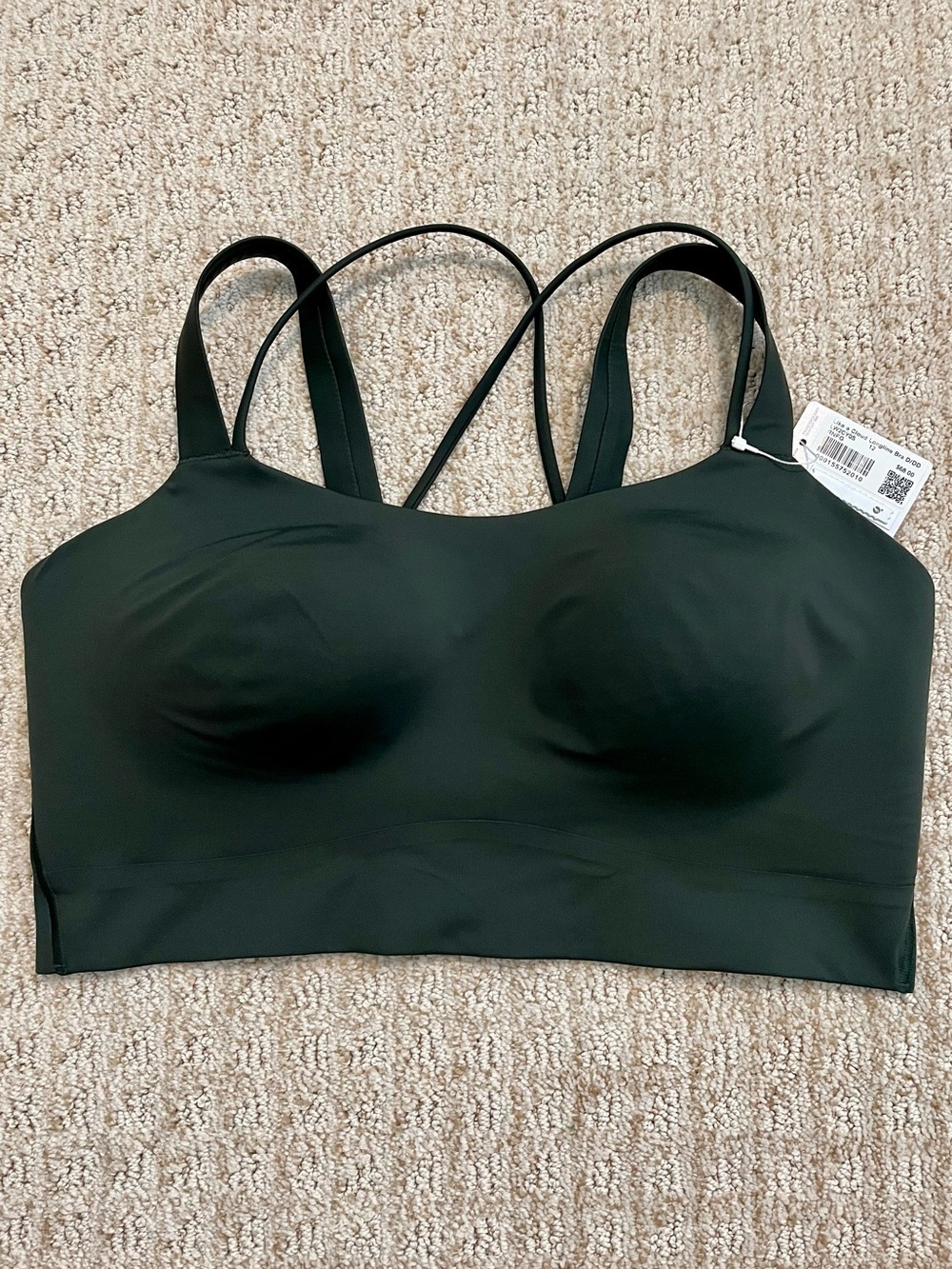 NWT Lululemon Like a Cloud Long Line Sports Bra Rainforest Green size 12 D/DD